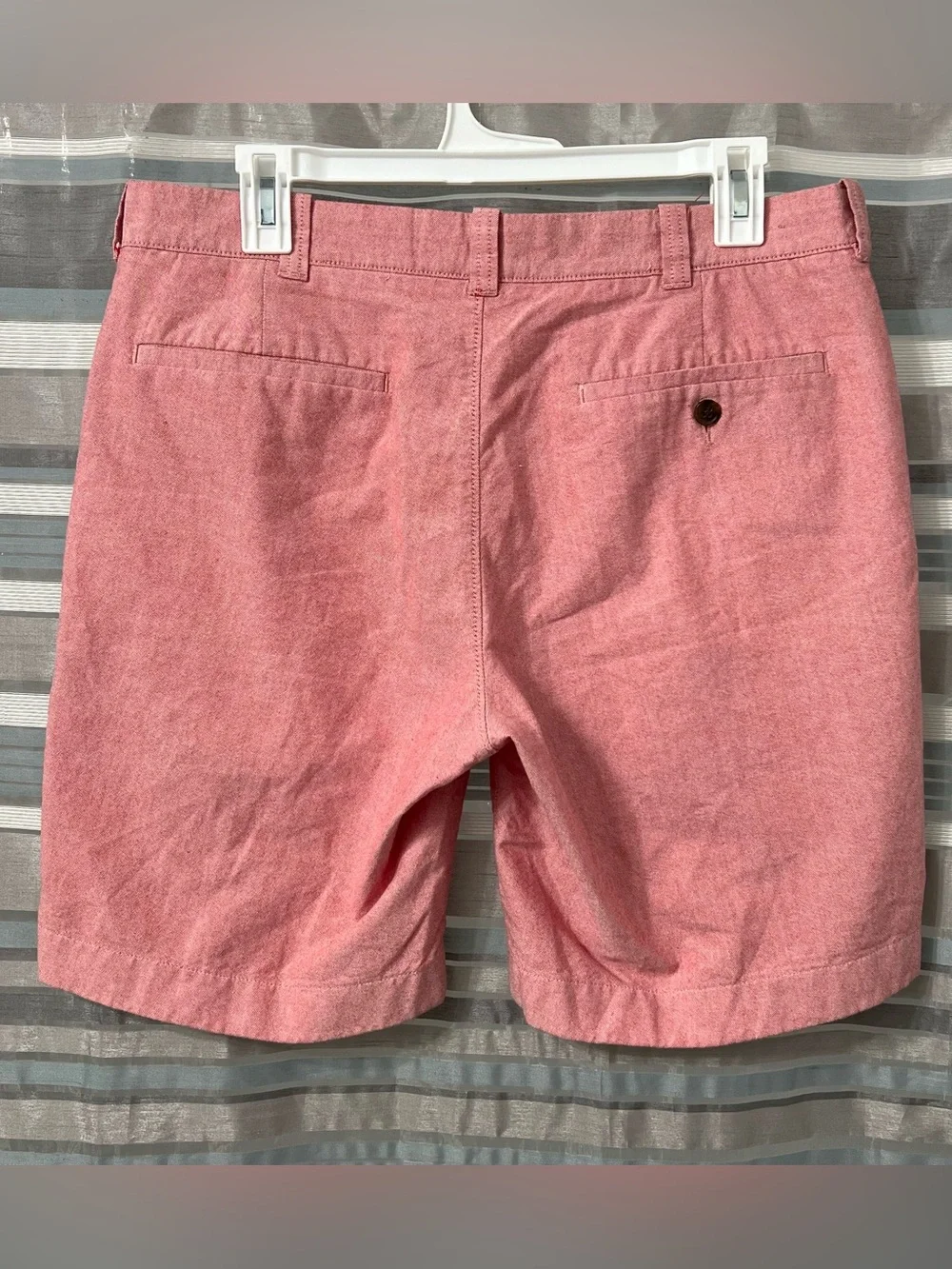 J. Crew Men's Sunwashed Oxford Rose Pink Flat-Front Linen Shorts